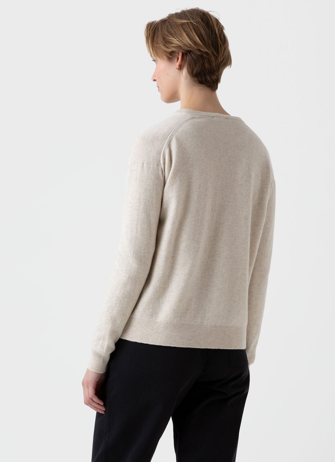 Women's Cashmere Cardigan in Natural Ecru