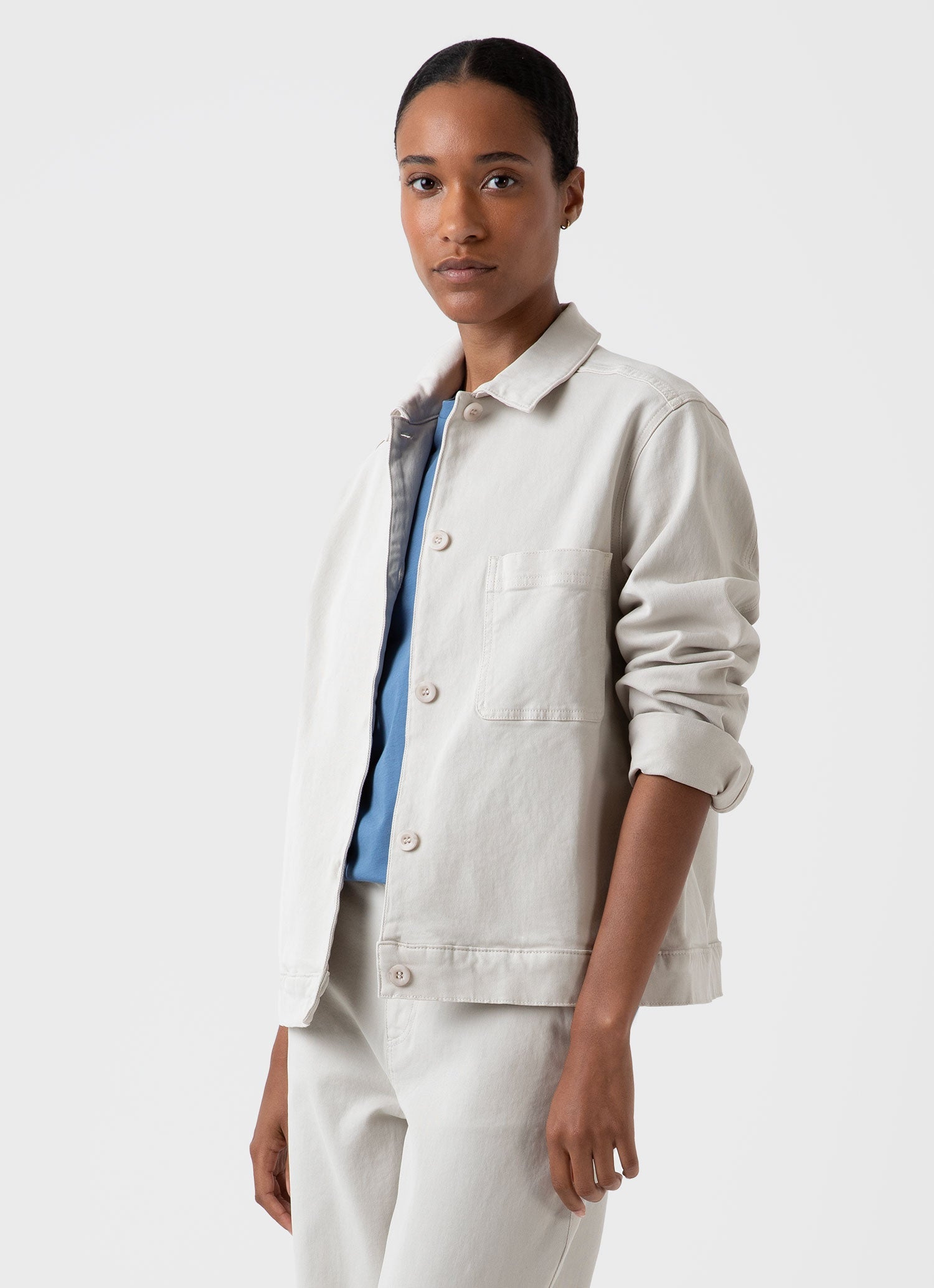 Women's Chore Jacket in Chalk | Sunspel