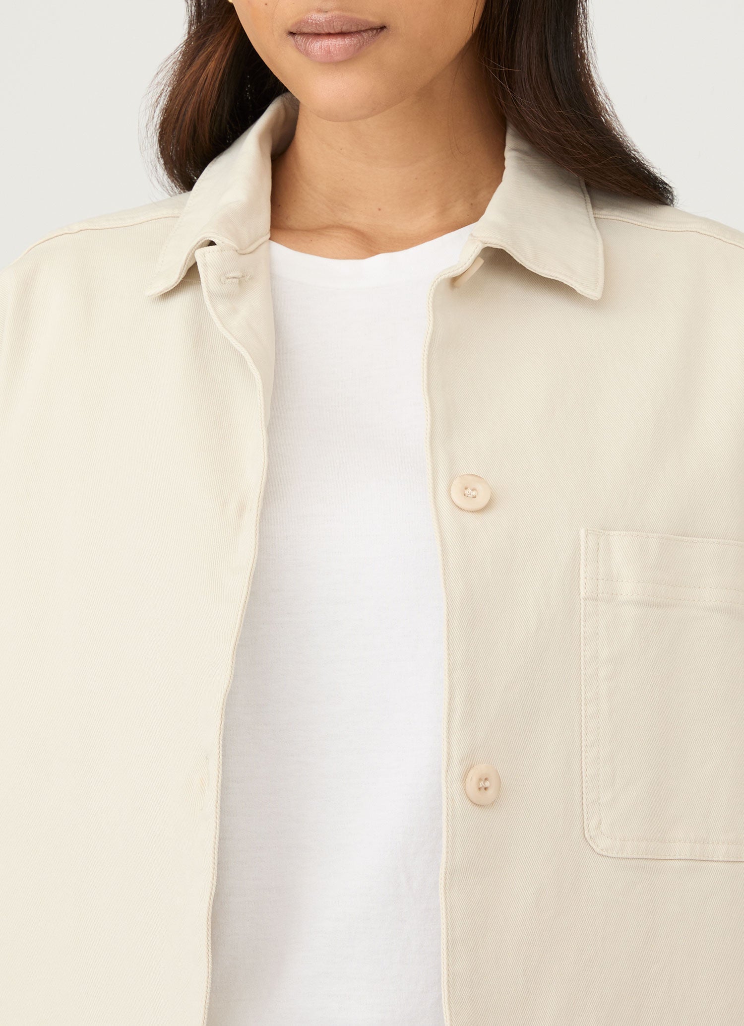 Women's Chore Jacket in Chalk | Sunspel