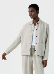 Women's Linen Twin Pocket Jacket in Light Sand