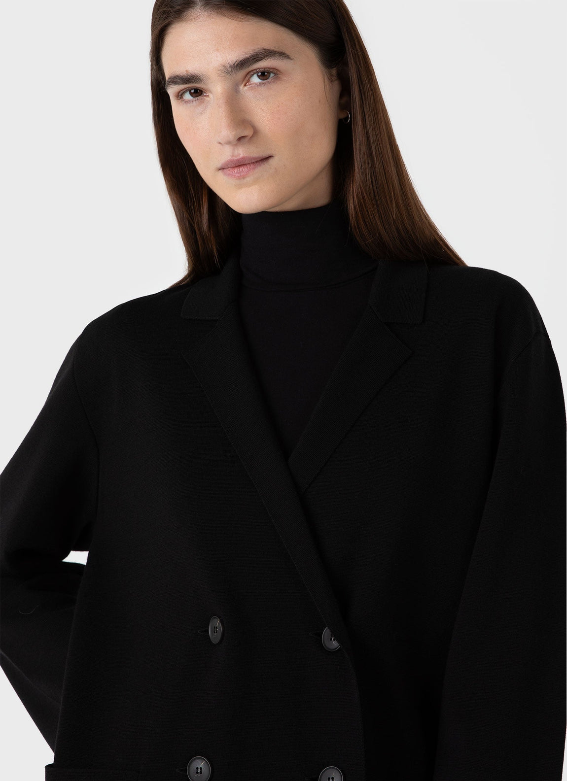 Women's Merino Milano Knit Blazer in Black