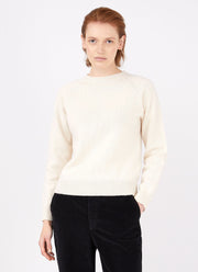 Women's Lambswool Crew Neck Jumper in Ecru