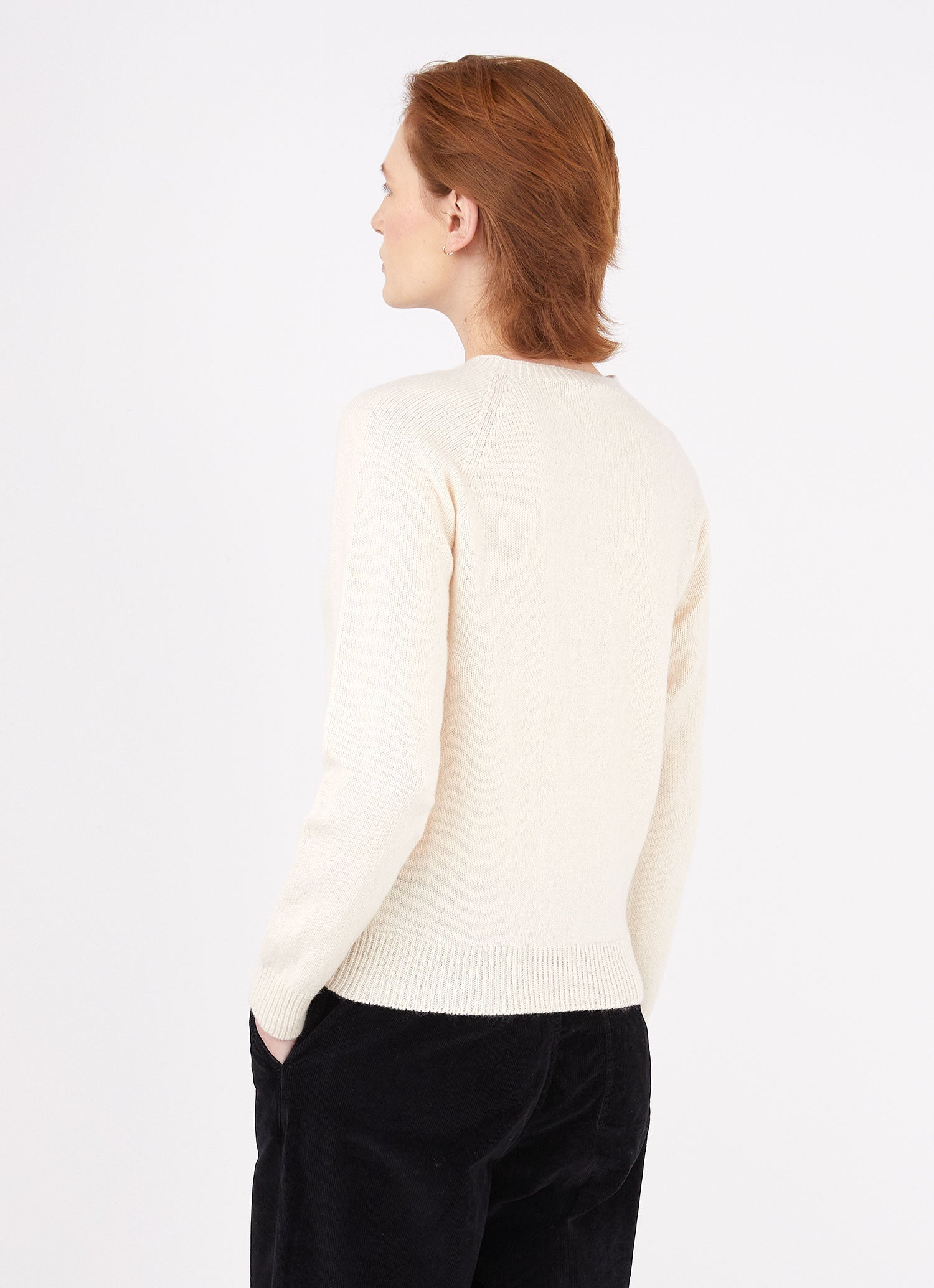 Women's Lambswool Crew Neck Jumper in Ecru