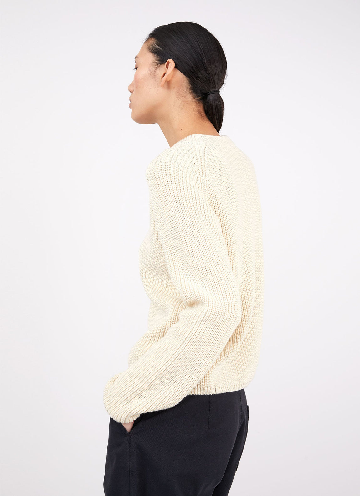 Women's Boxy Crew Jumper in Ecru