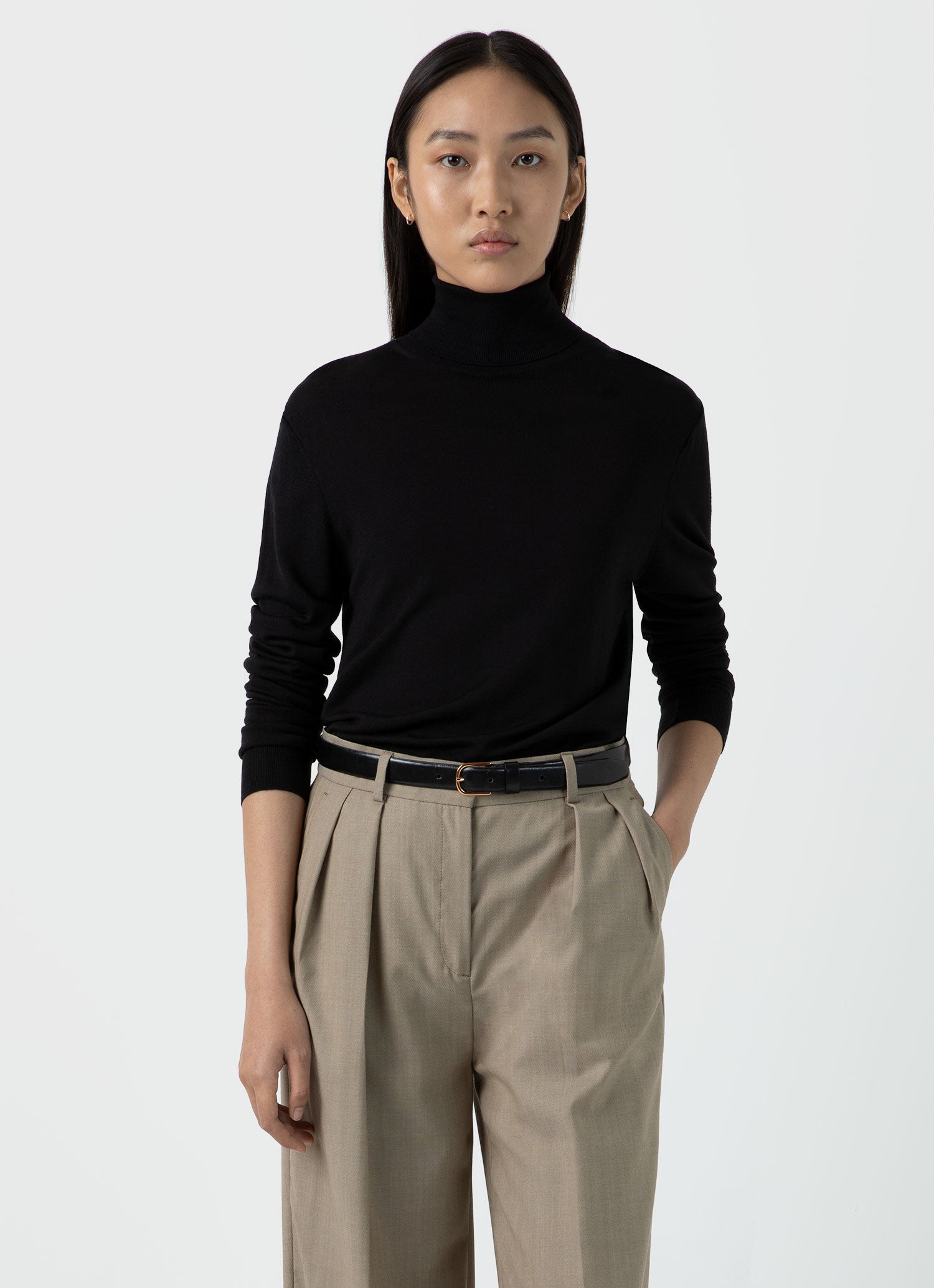 Roll neck merino top jumper