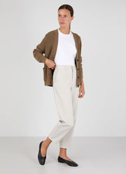 Women's Cotton Cardigan in Dark Tan