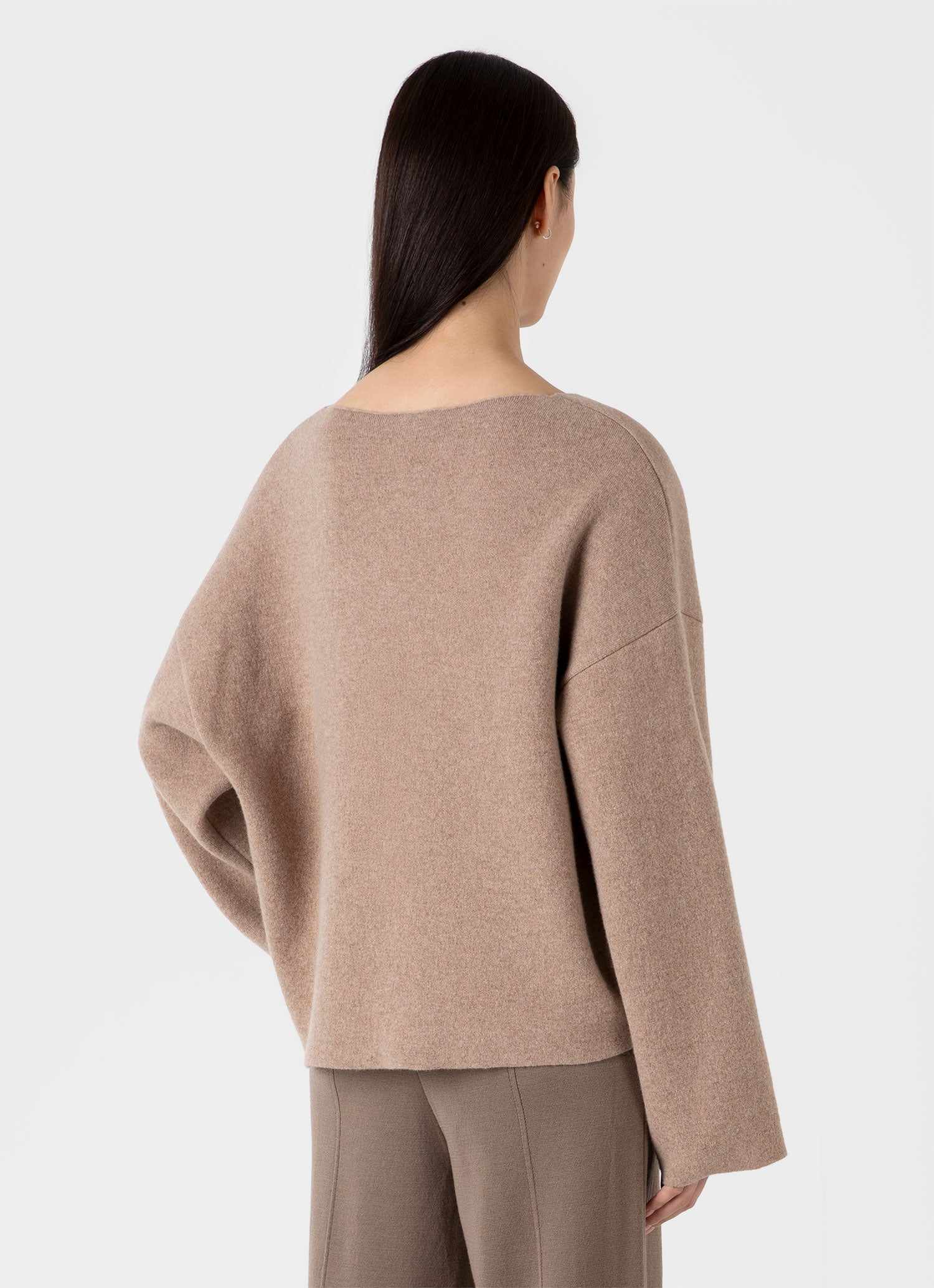 Women's Double Faced Jumper in Oatmeal Melange