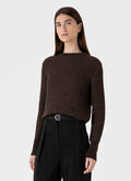 Women's Cotton Stitch Jumper in Coffee Twist