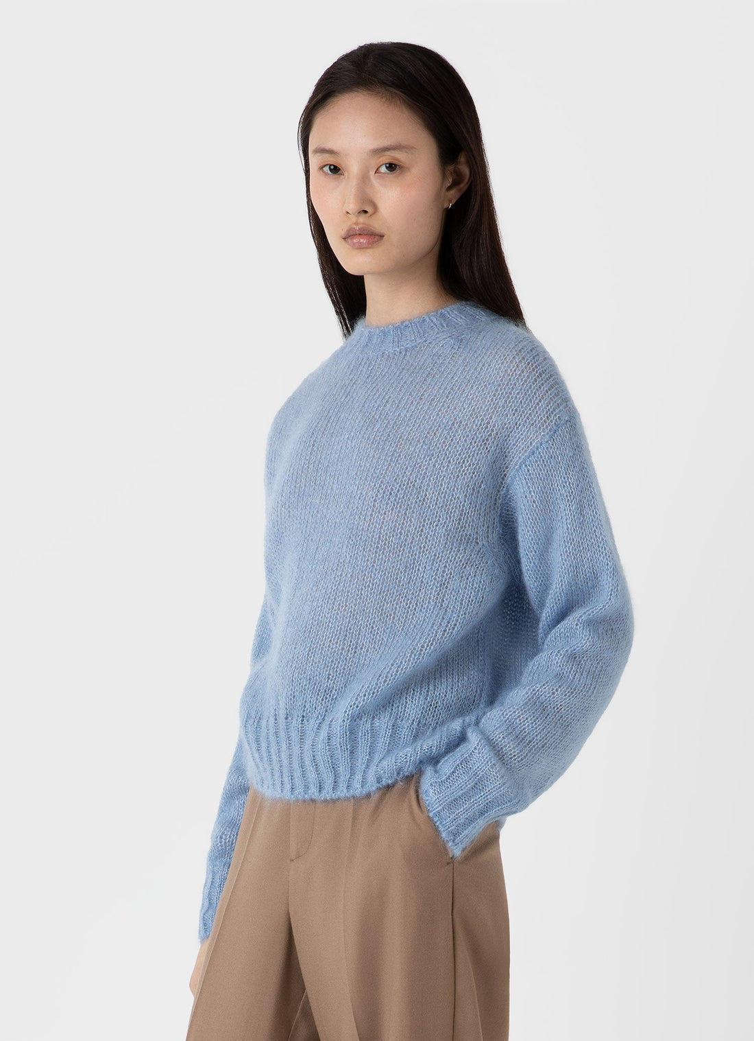 Women's Mohair Silk Jumper in Cornflower