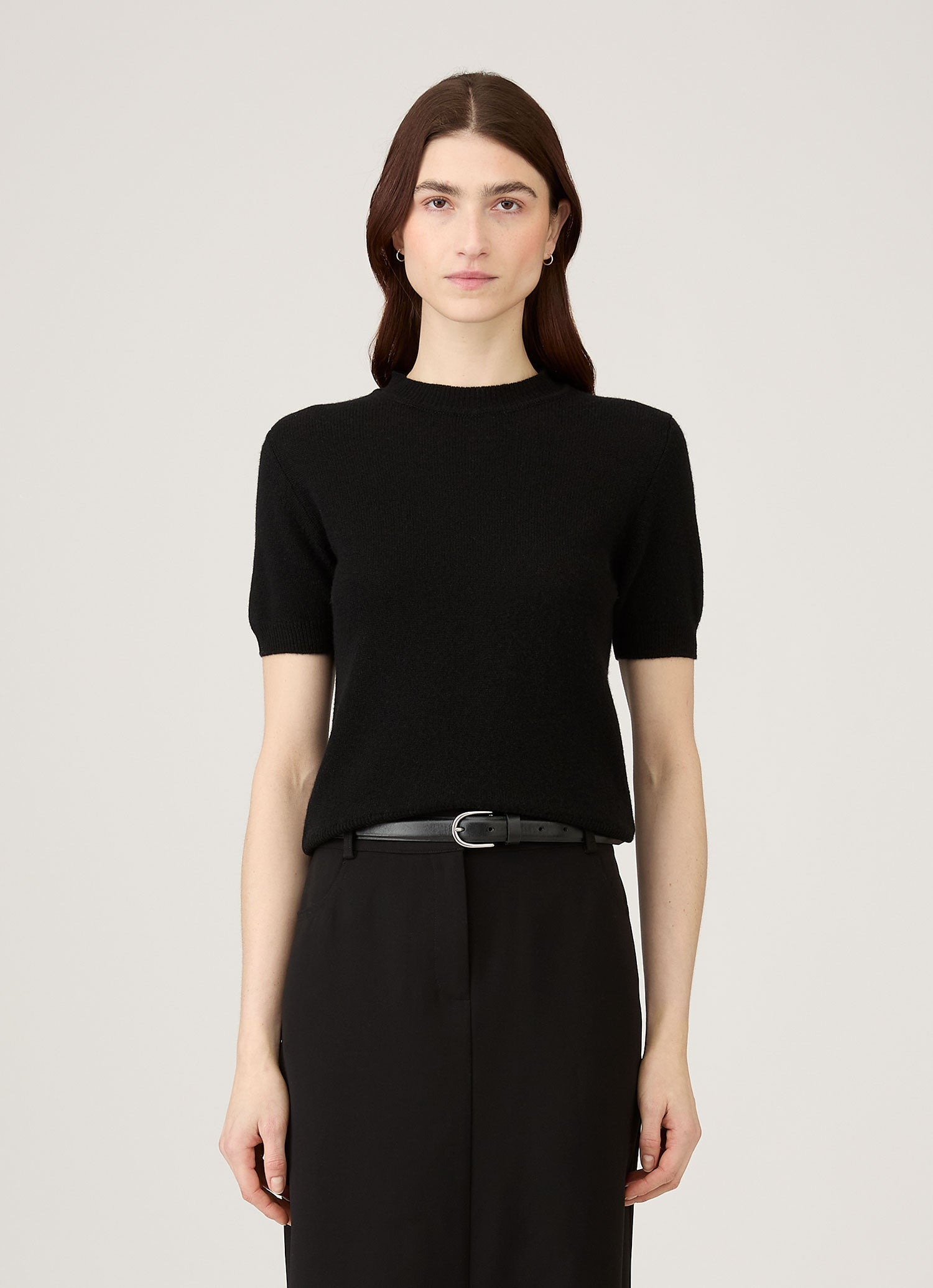 Women's Cashmere T-Shirt in Black | Sunspel