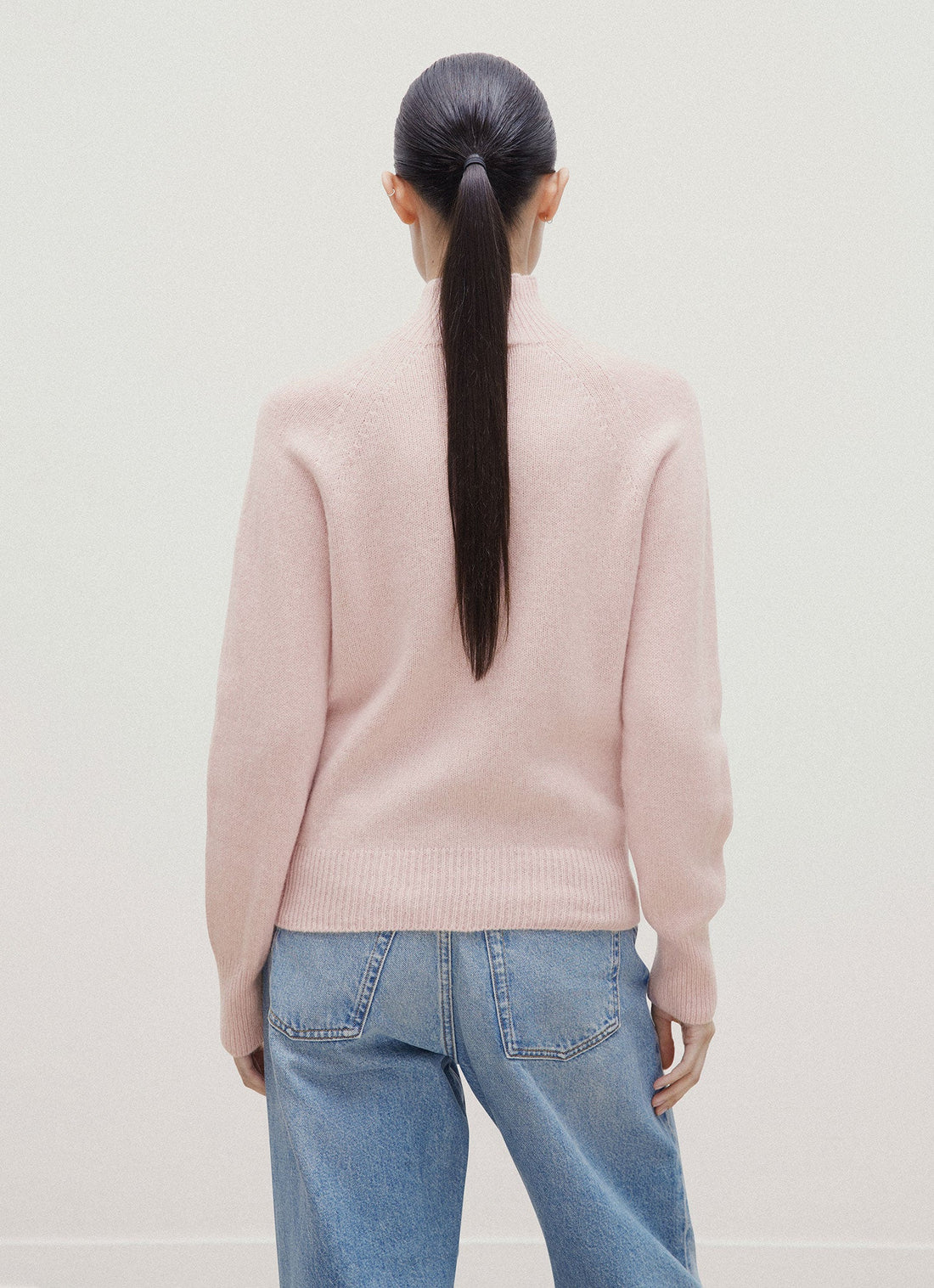 Women's Lambswool Funnel Neck Jumper in Cherry Blossom