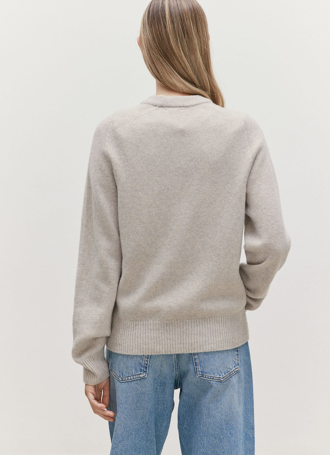 Women's Lambswool Jumper in Dove Grey Melange