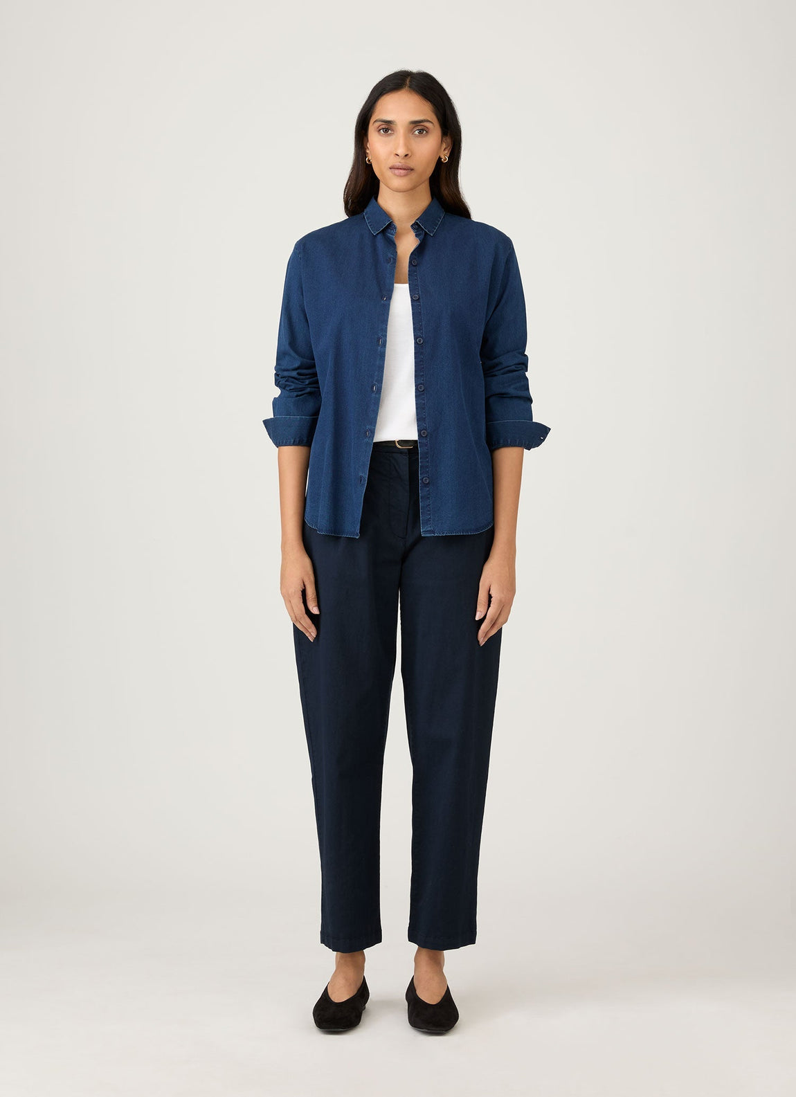 Women's Denim Shirt in Indigo | Sunspel - XS