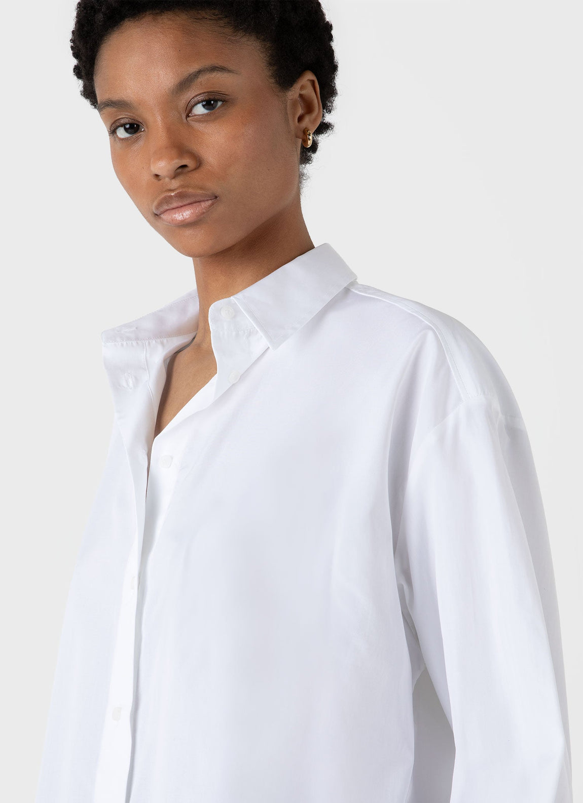 Women's Oversized Poplin Shirt in White