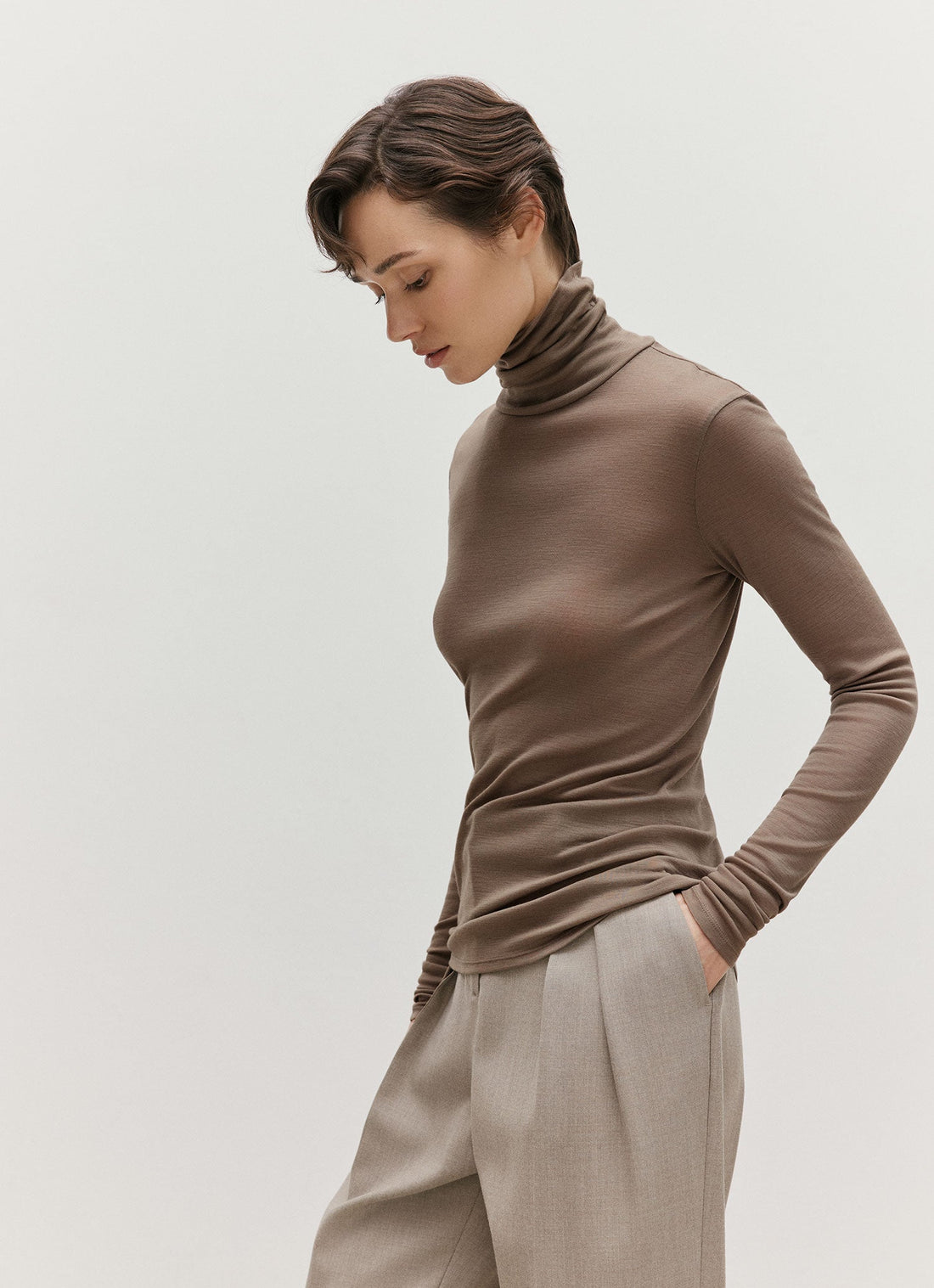Long Sleeve Funnel Neck Top
