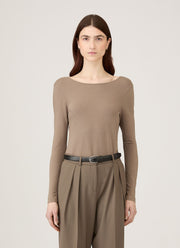 Women's Stretch Cotton Scoop Back Top in Cedar