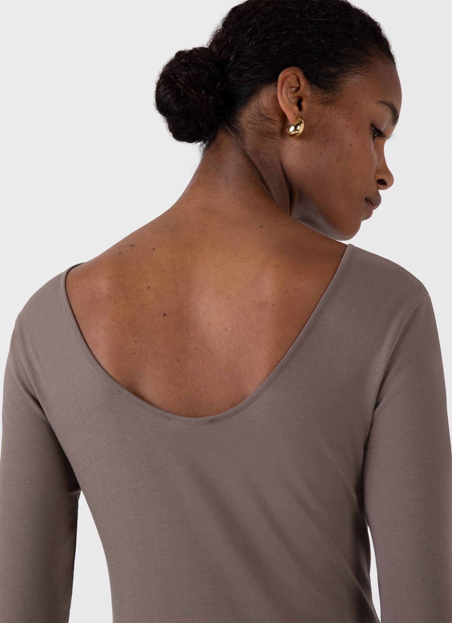 Women's Stretch Cotton Scoop Back Top in Cedar