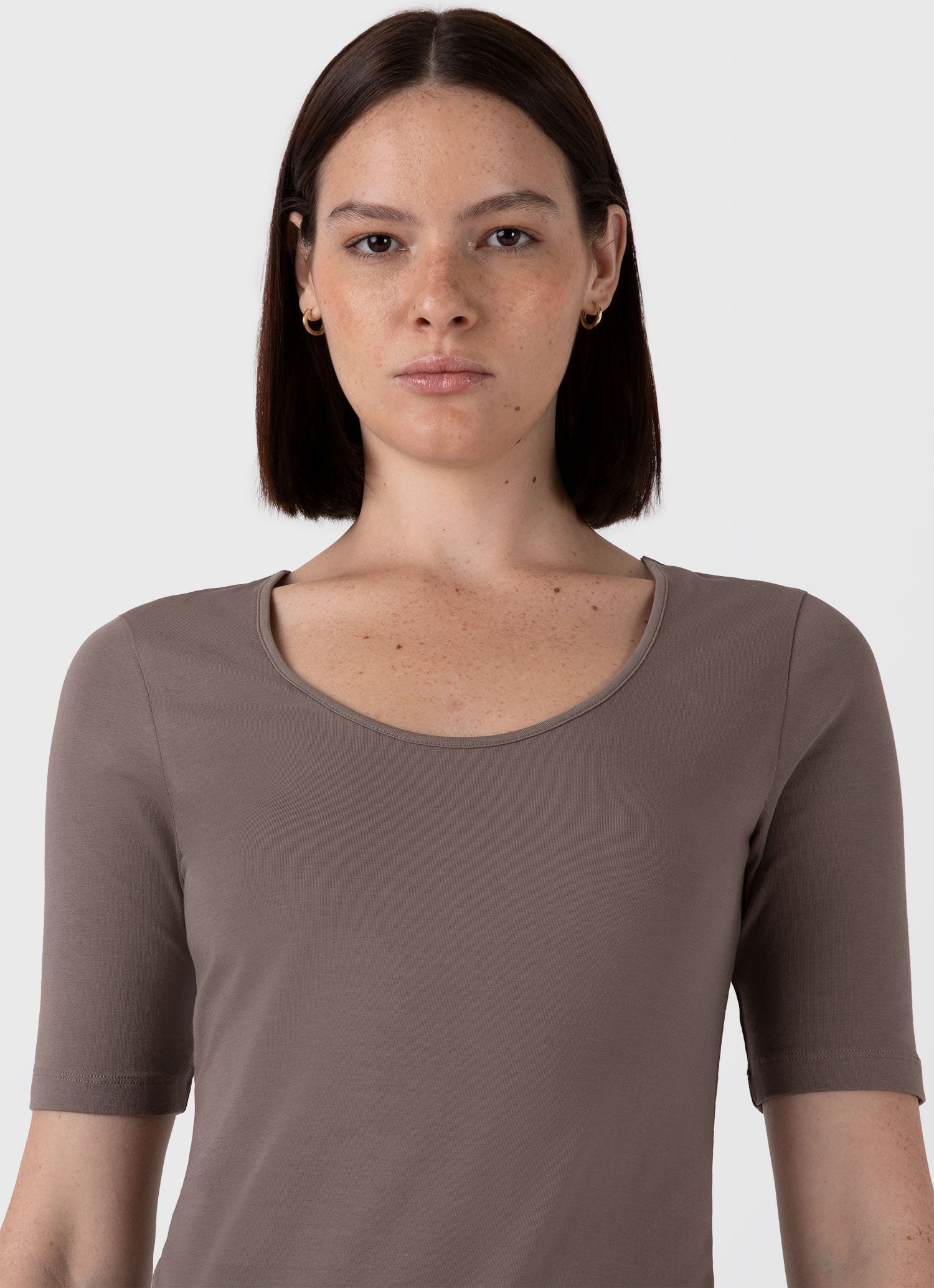 Women's Stretch Cotton Scoop Top in Cedar