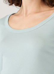 Women's Ribbed Scoop Neck T-shirt in Peppermint