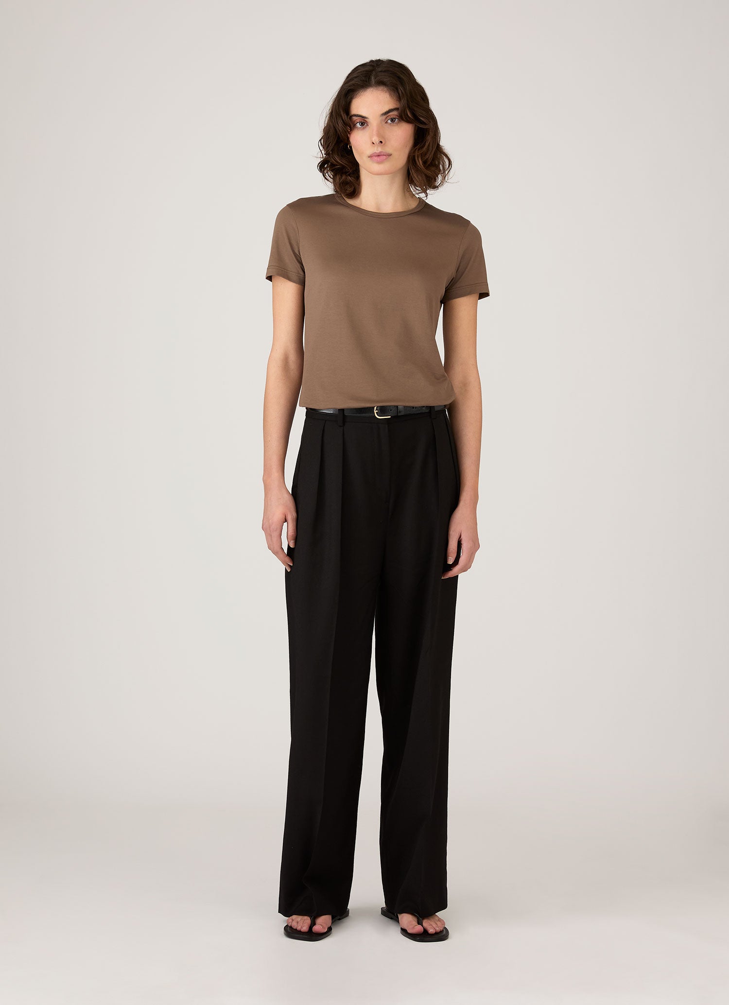 Women's Classic T-shirt in Dark Cedar | Sunspel