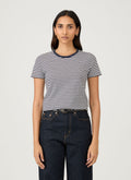 Women's Classic T-shirt in Navy/White English Stripe