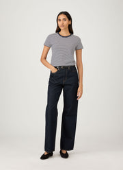 Women's Classic T-shirt in Navy/White English Stripe