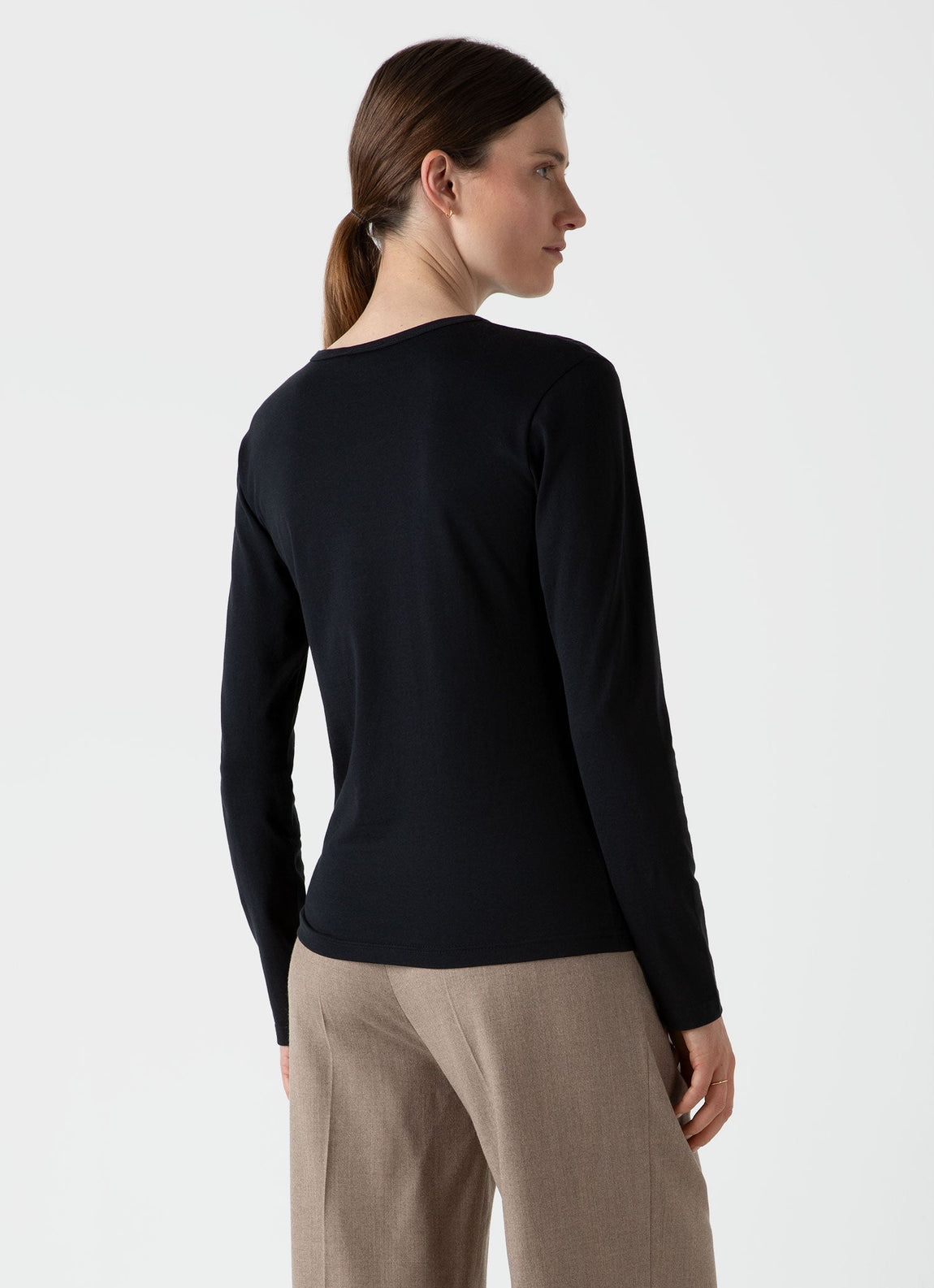 Women's Long Sleeve Classic T-shirt in Black