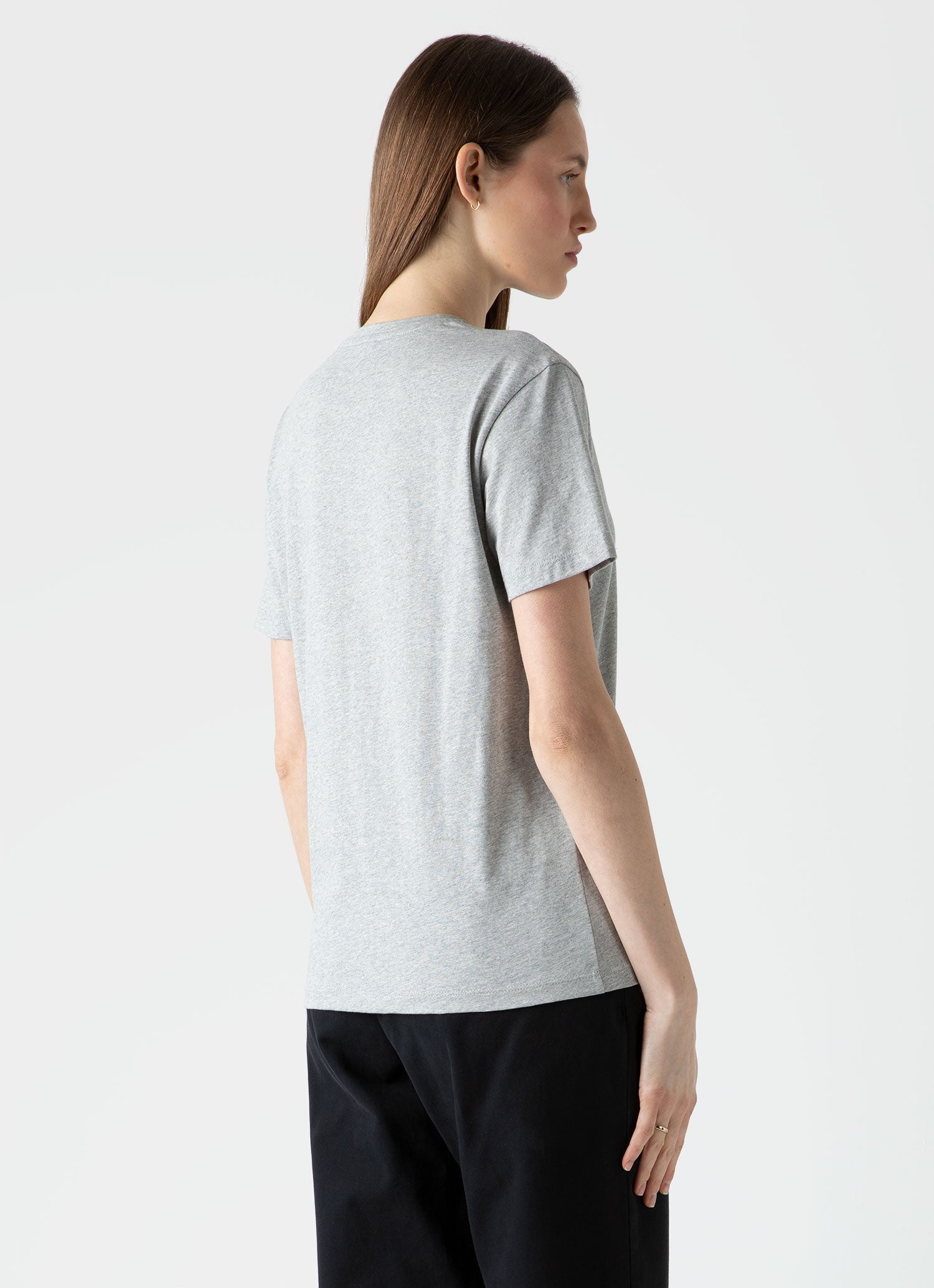 Women's Boy Fit T-shirt in Grey Melange