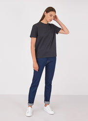 Women's Boy Fit T-shirt in Charcoal Melange