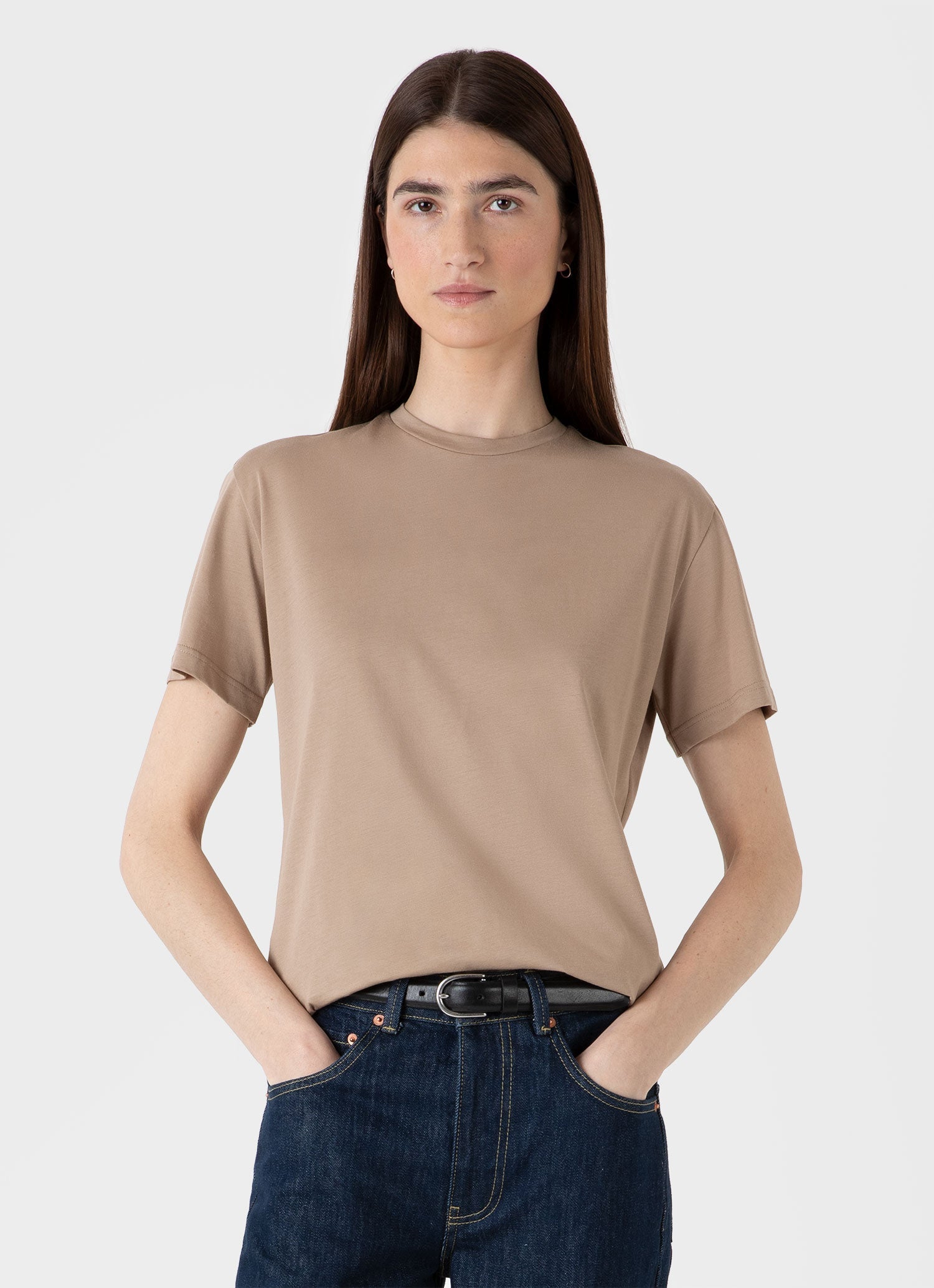 Women's Boy Fit T-shirt in Sandstone