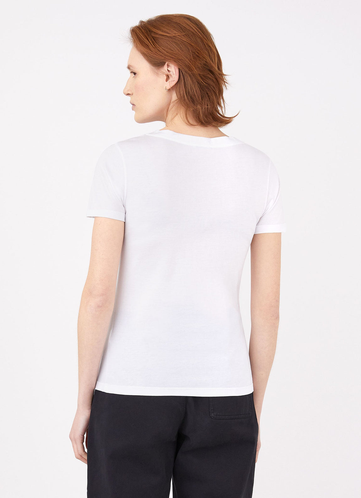 Women's V-neck T-shirt in White