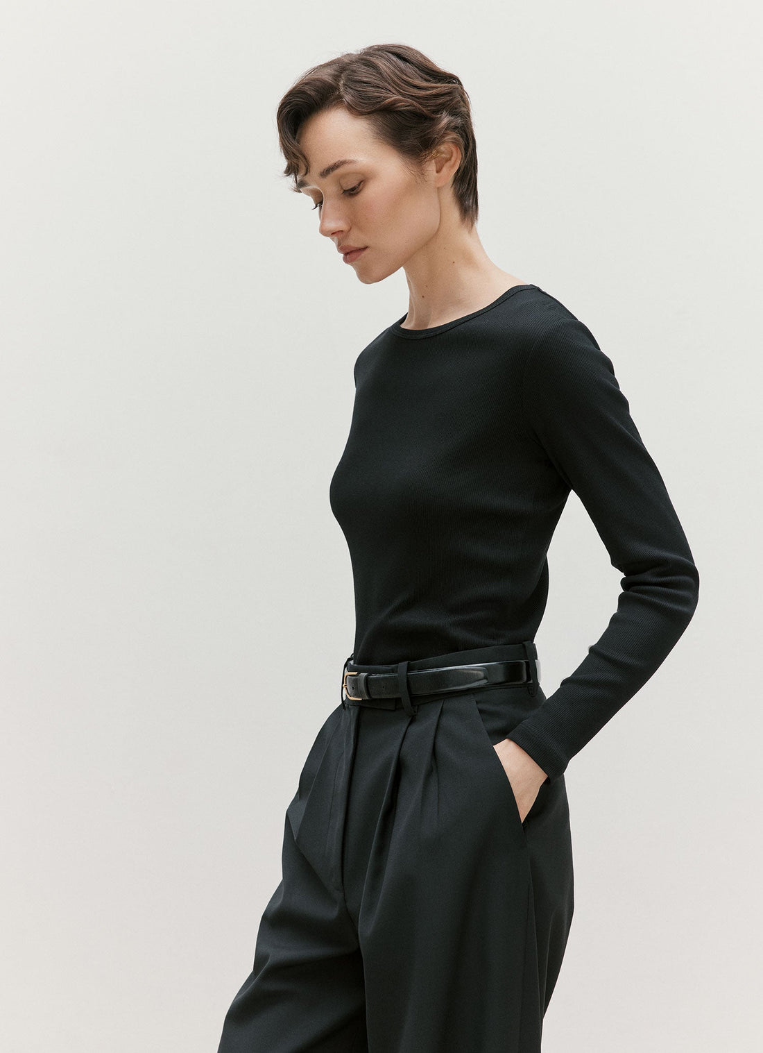 Ribbed Long Sleeve T-shirt