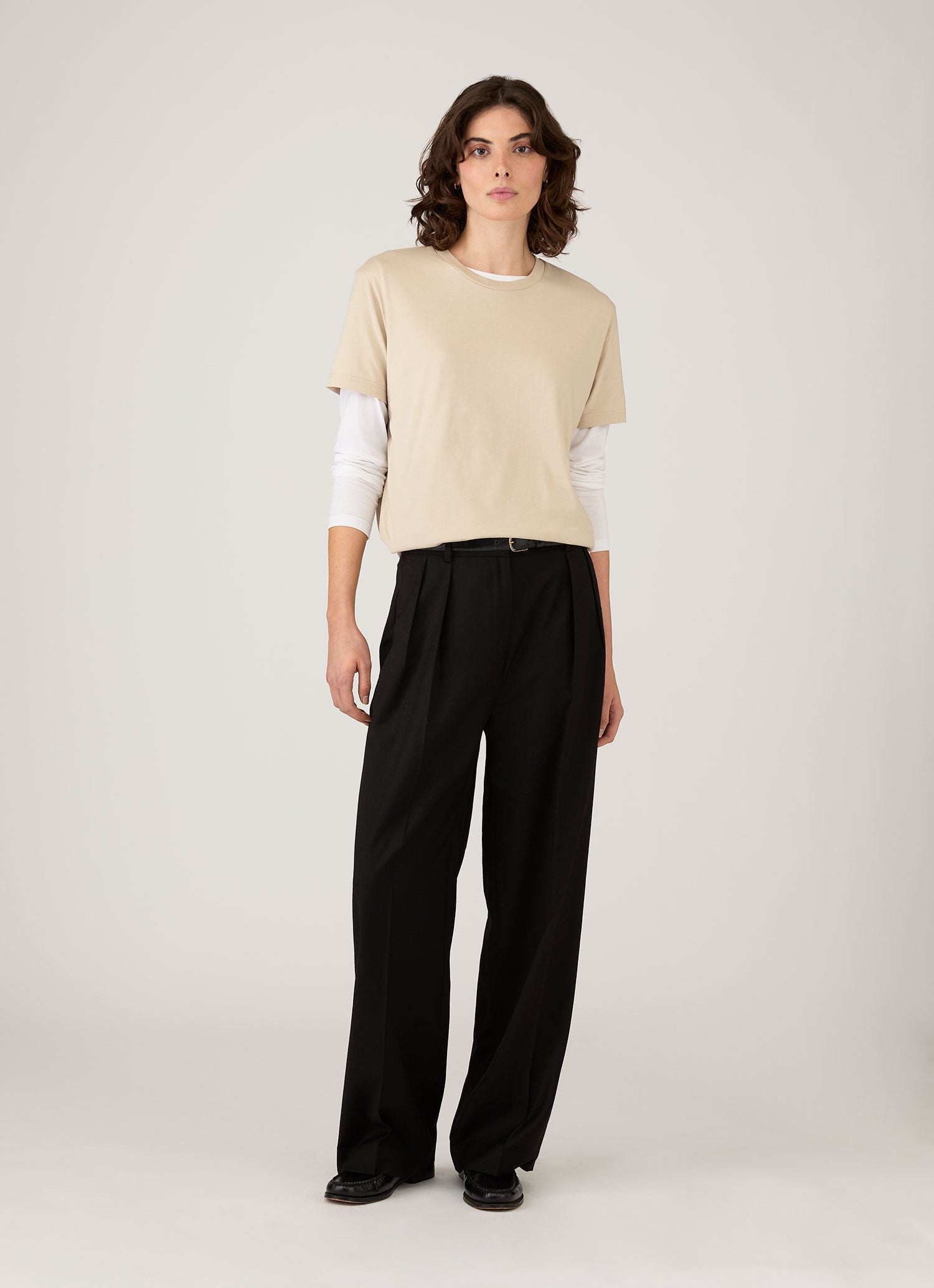 Women's Boy Fit T-shirt in Hazelwood | Sunspel