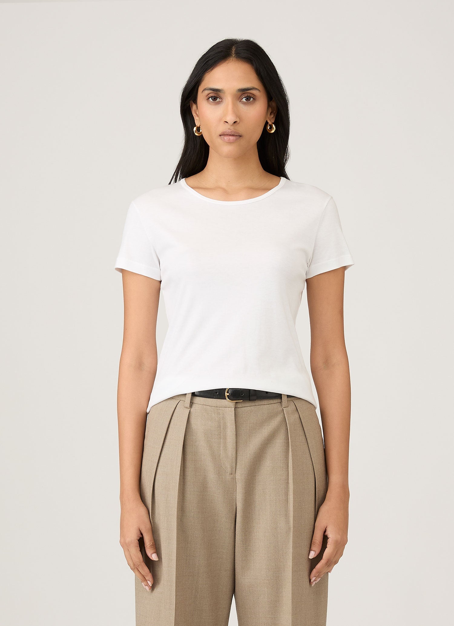 Women's Sea Island Cotton T-shirt in White | Sunspel
