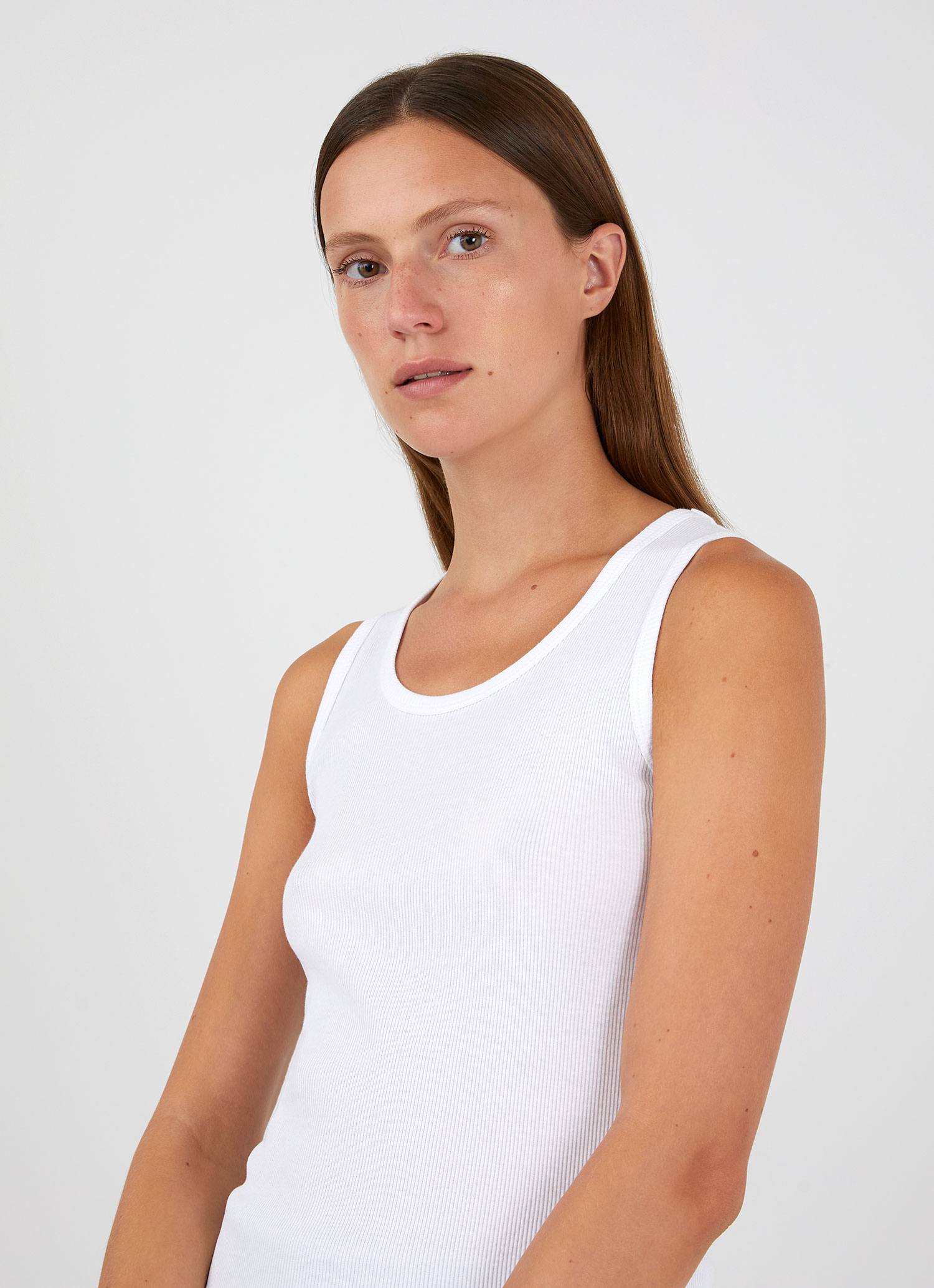 Women's Rib Vest in White