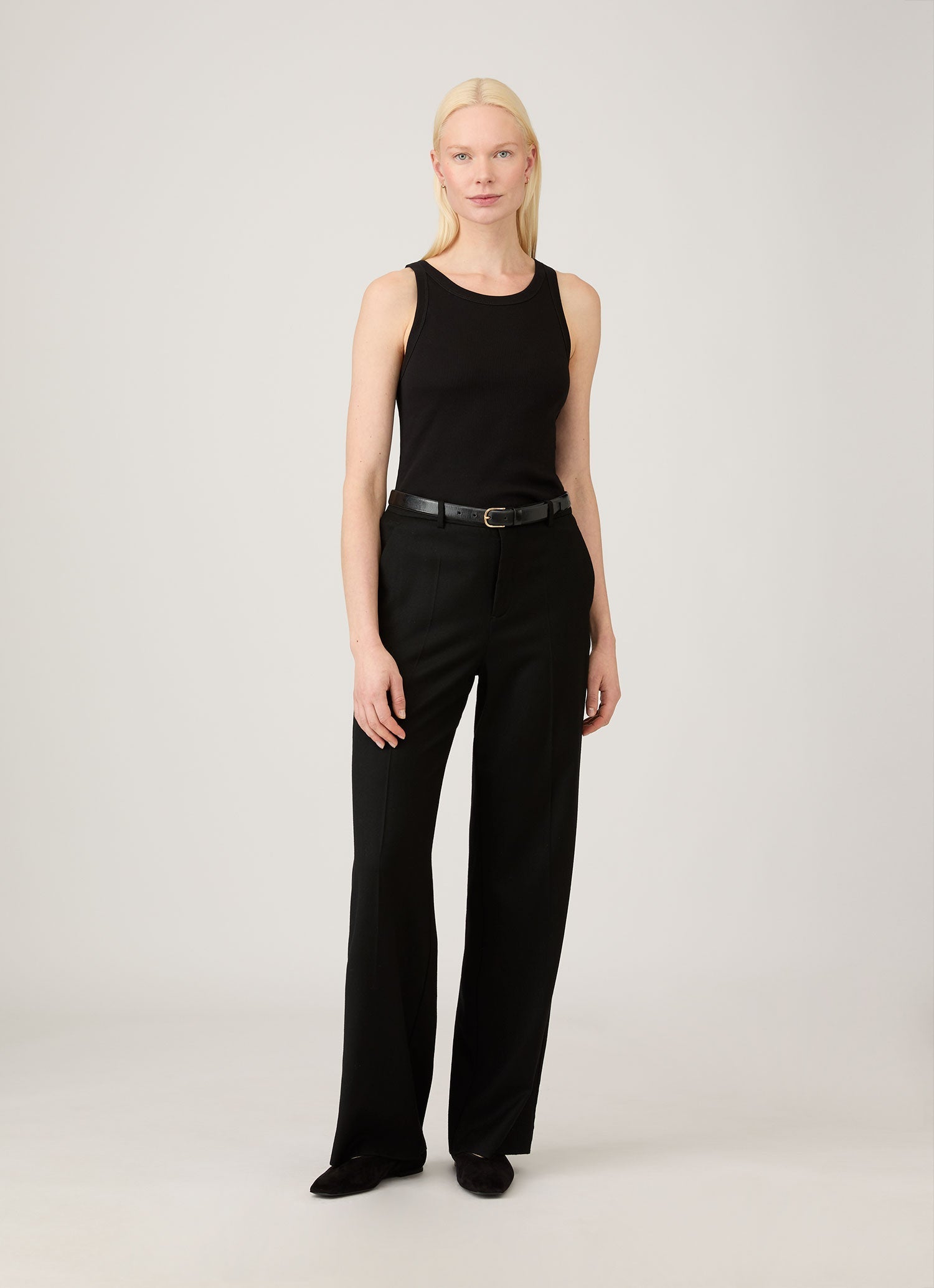 Women's Ribbed Tank Top in Black