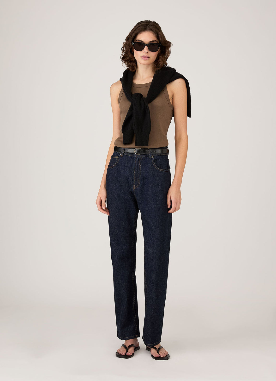 Women's Ribbed Tank Top in Dark Cedar