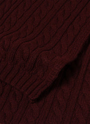 Lambswool Cable Scarf in Maroon