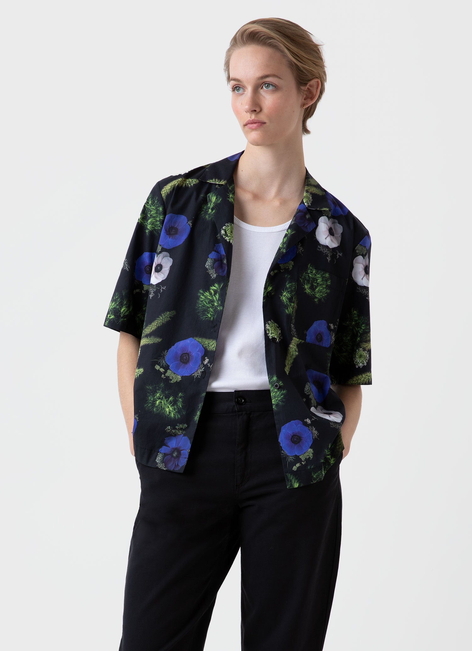 Women's Charlotte Gosch Camp Collar Shirt in Sea Moss