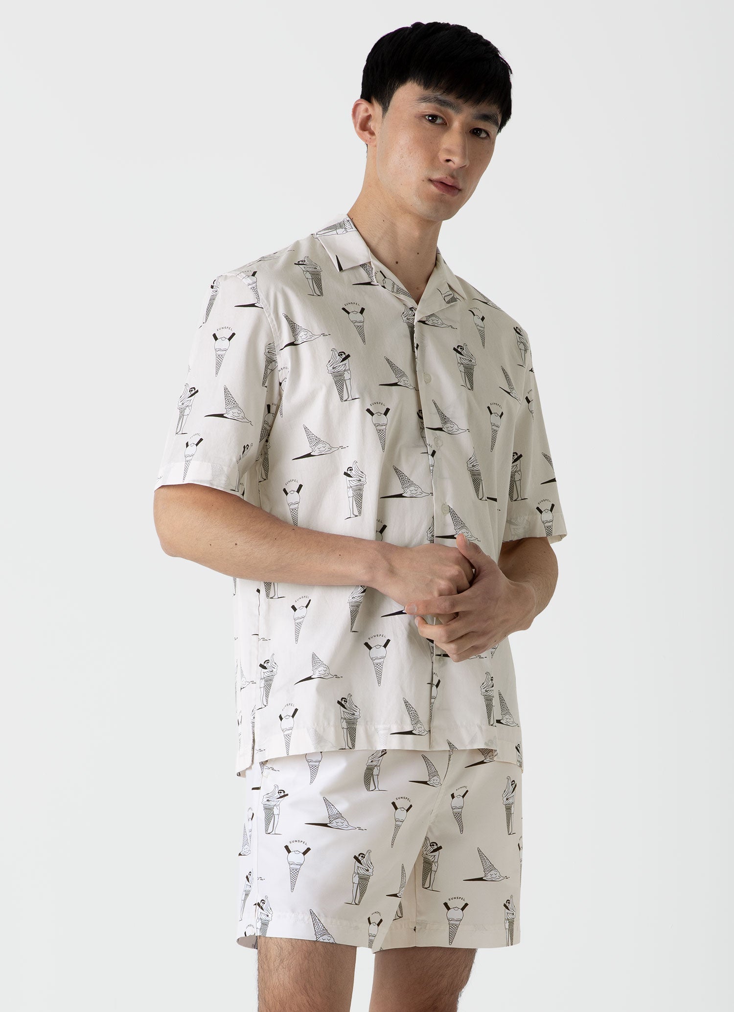 Men's Matt Blease Camp Collar Shirt in Ice Cream Print