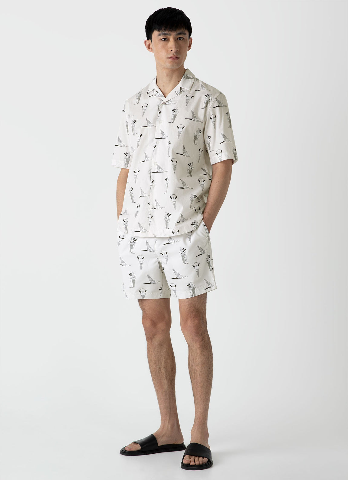 Men's Matt Blease Camp Collar Shirt in Ice Cream Print