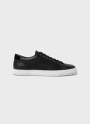 Men's Leather Tennis Shoes in Black