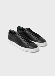 Men's Leather Tennis Shoes in Black