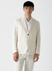 Men's Cotton Linen Unstructured Blazer in Undyed