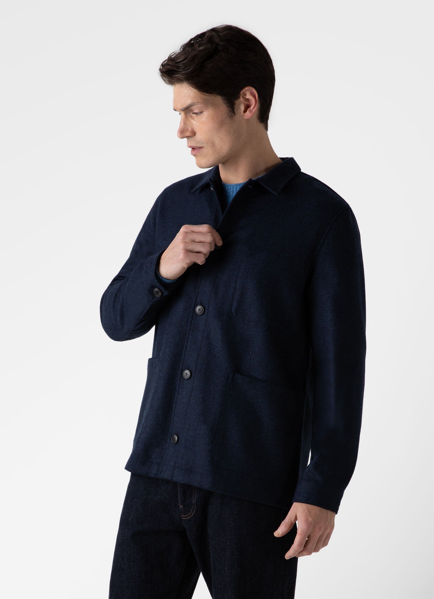 Sunspel Navy Twin Pocket Jacket