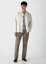 Men's Cotton Linen Twin Pocket Jacket in Undyed