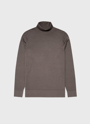 Men's Extra-Fine Merino Roll Neck in Cedar