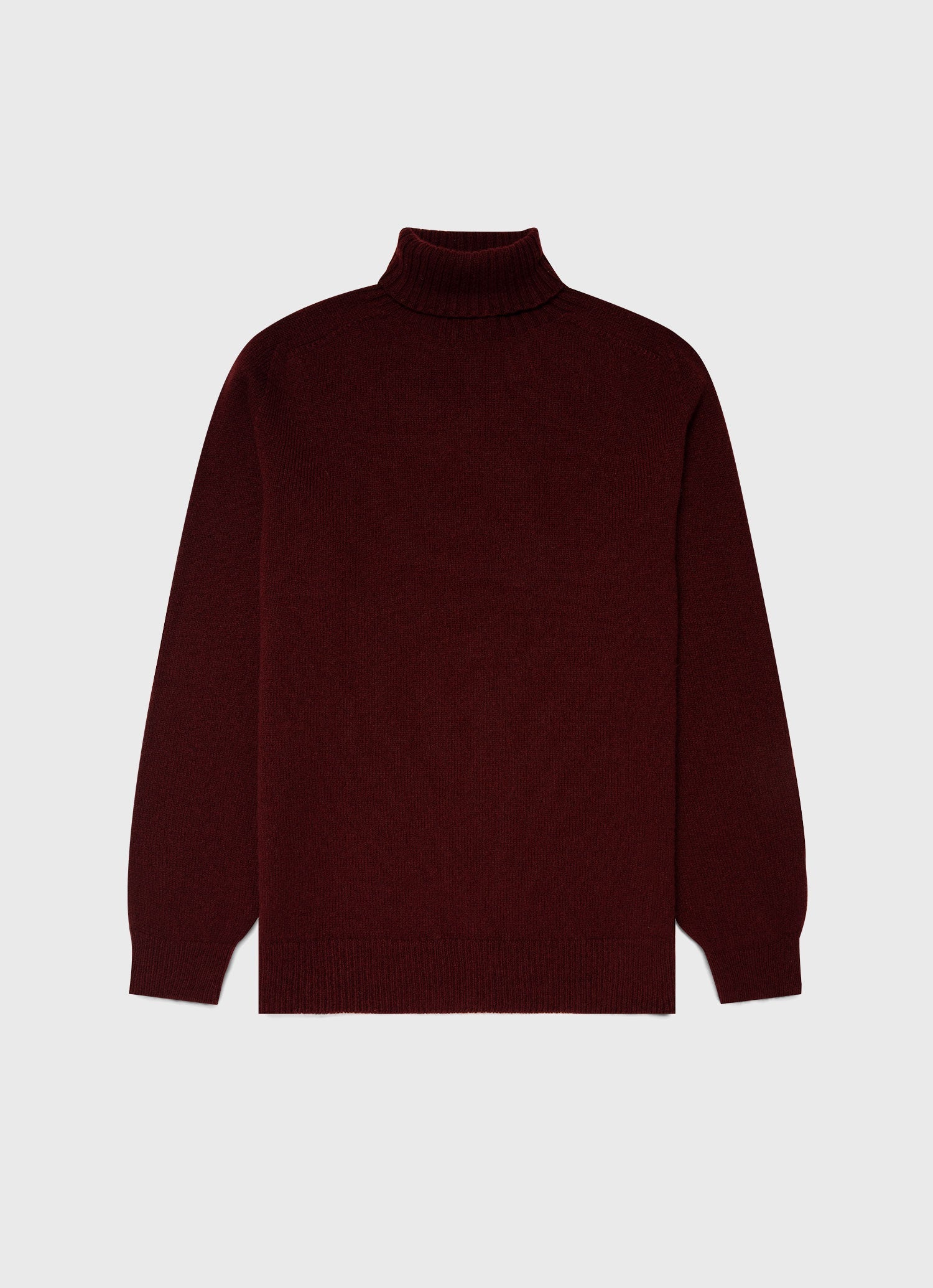 Men's Lambswool Roll Neck in Maroon