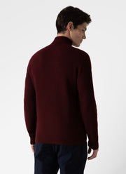 Men's Lambswool Roll Neck in Maroon