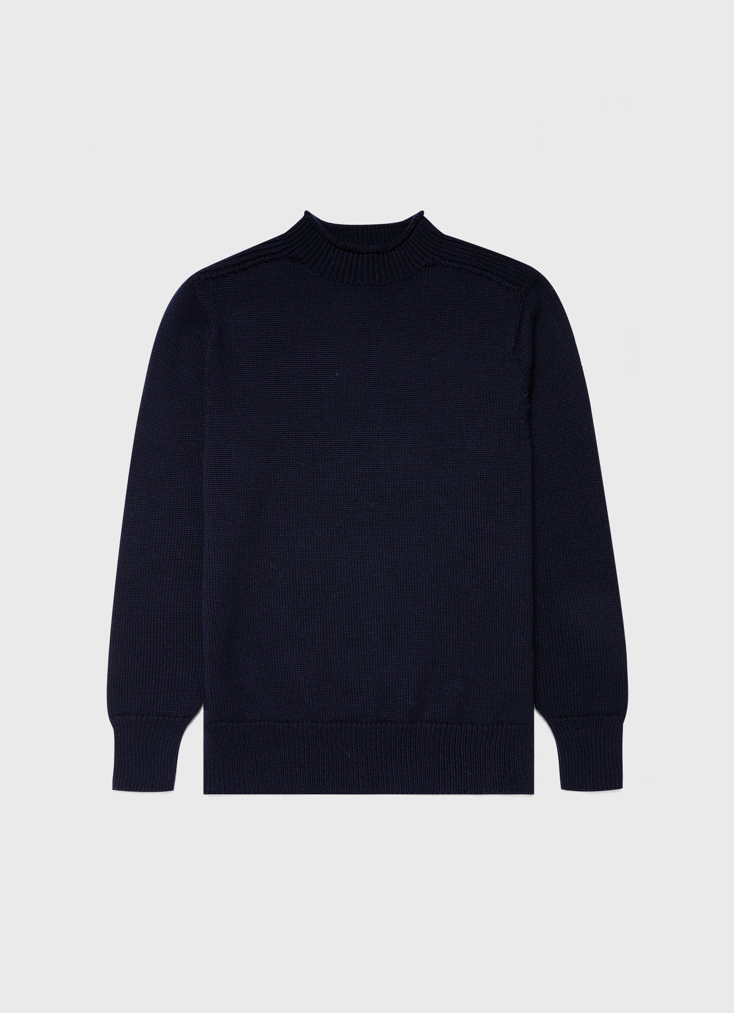 Men's English Merino Fisherman Jumper in Navy